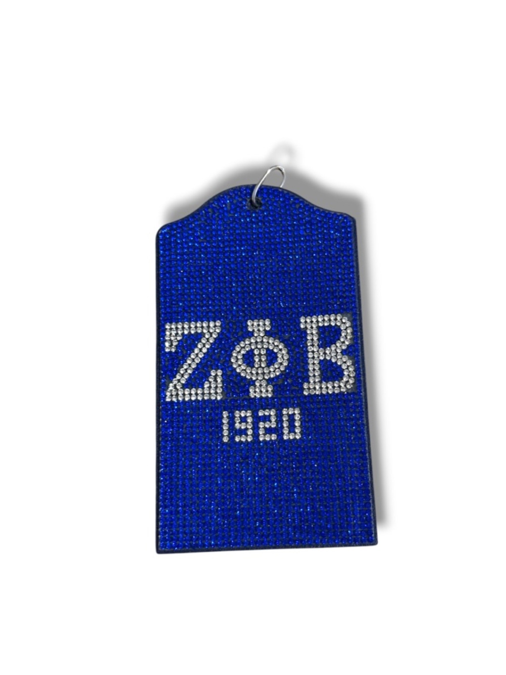 Zeta Phi Beta 1920 Blue Rhinestone Keychain Tag